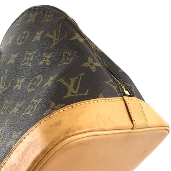 Alma Handbag Brown Monogram Canvas Satchel - Picture 8 of 12